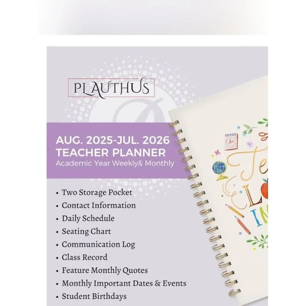 Teach Love Inspire Teacher Planner Spiral Notebook Journal